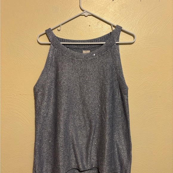 NIC+ZOE Shimmering Silver Tank Top - Picture 1 of 8